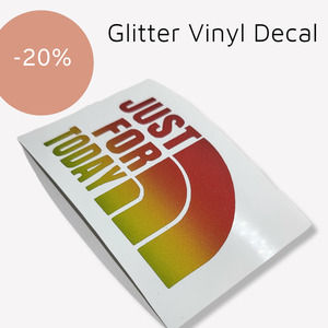 2 pack JFT Just For Today raionbow glitter vinyl decal. Machine cut